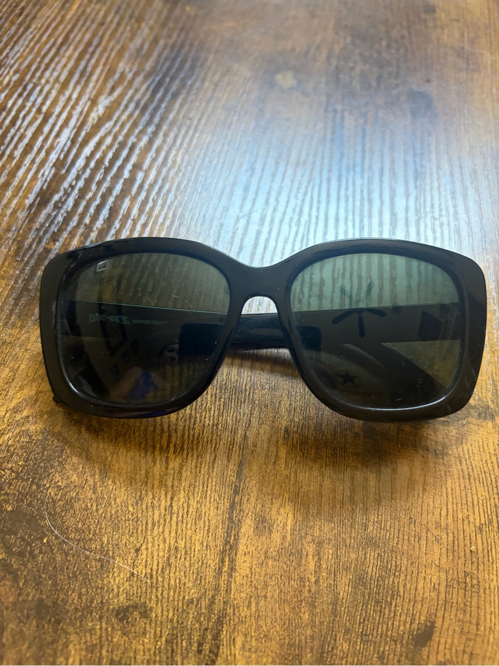 Womens Bucees Classic Black Square Sunglasses